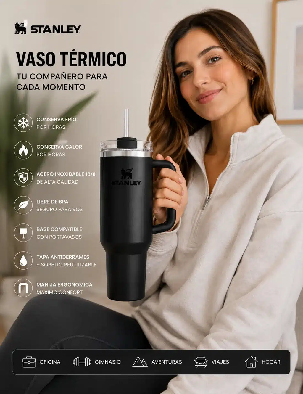 MUG TÉRMICO STANLEY C/ASA 880ML LILA