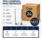 Caja x 24 Vasos Liverpool 300 ml de Vidrio | Vasos para Refresco y Gastronomía