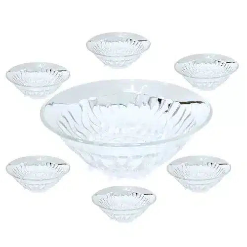 JUEGO 7 PIEZAS VIDRIO ONDAS
