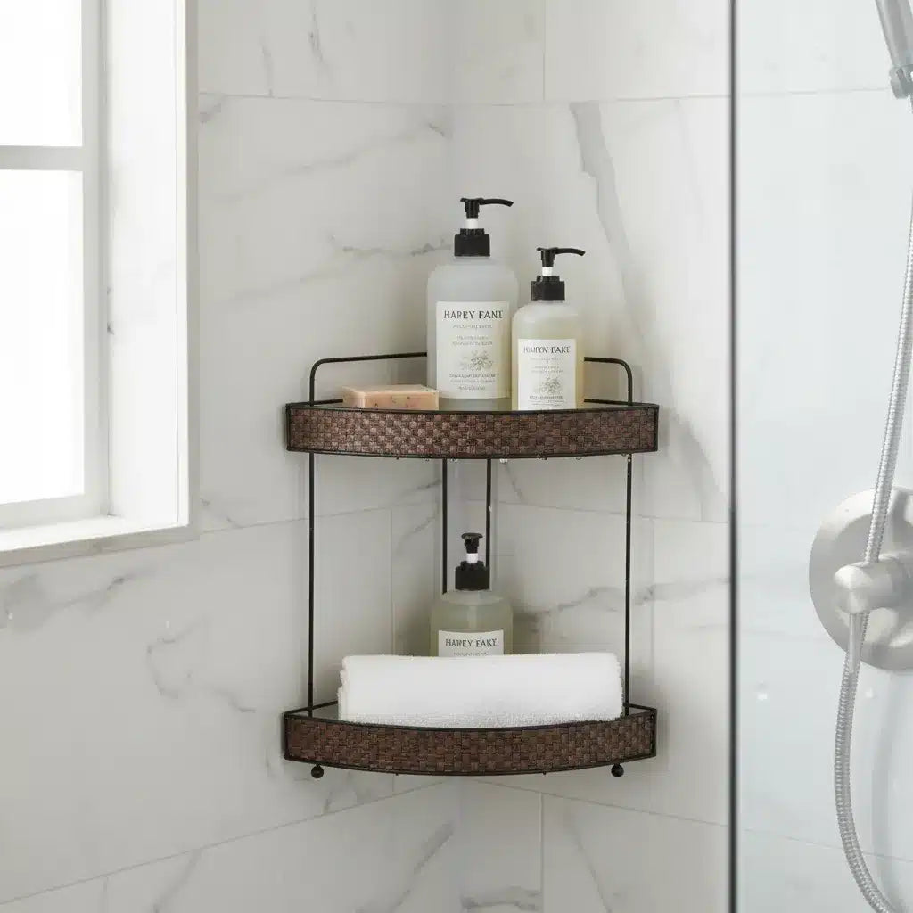 PORTA SHAMPOO COBREADO CHICO 2 ESTANTES