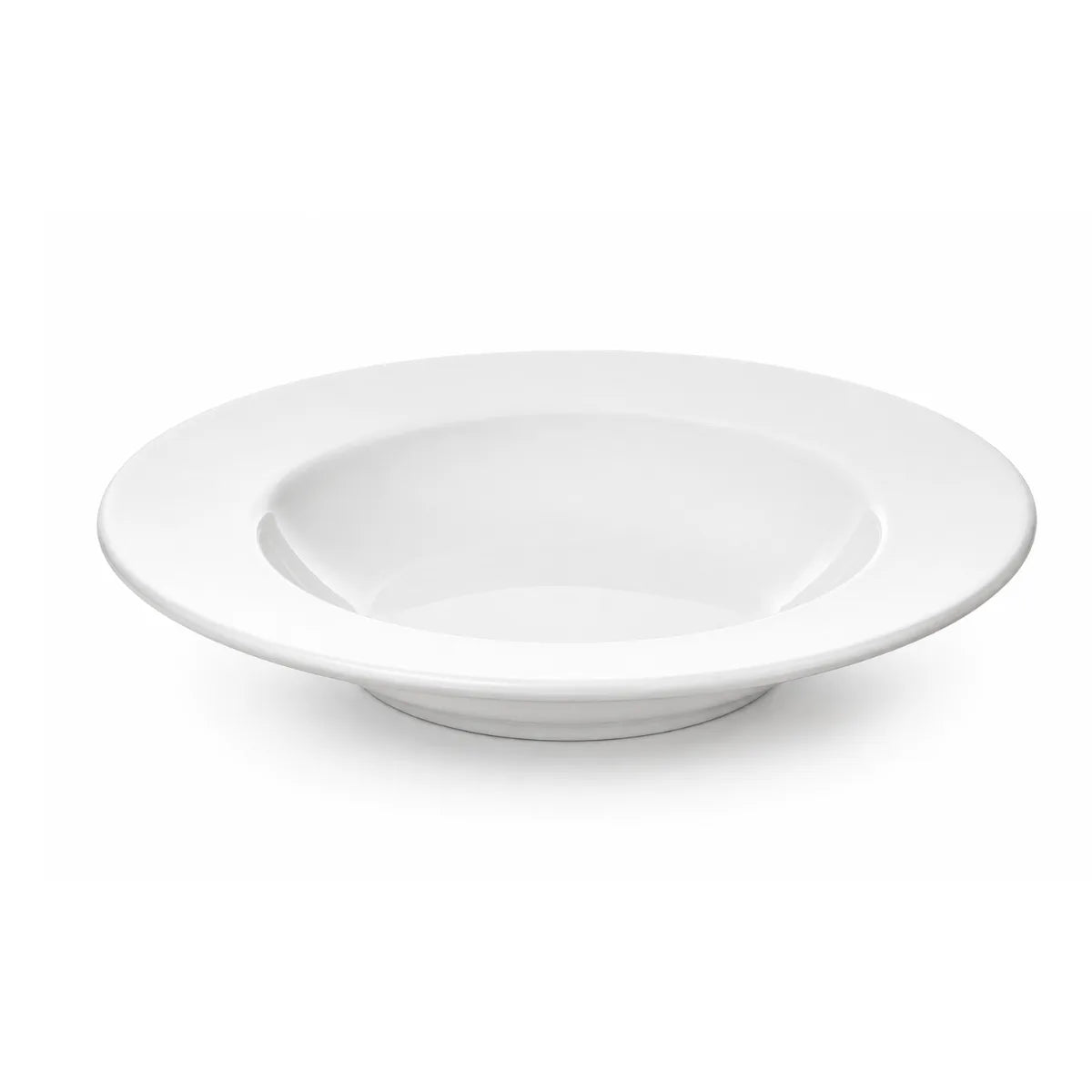 PLATO HONDO 23CM CON VUELO LOZA BLANCA