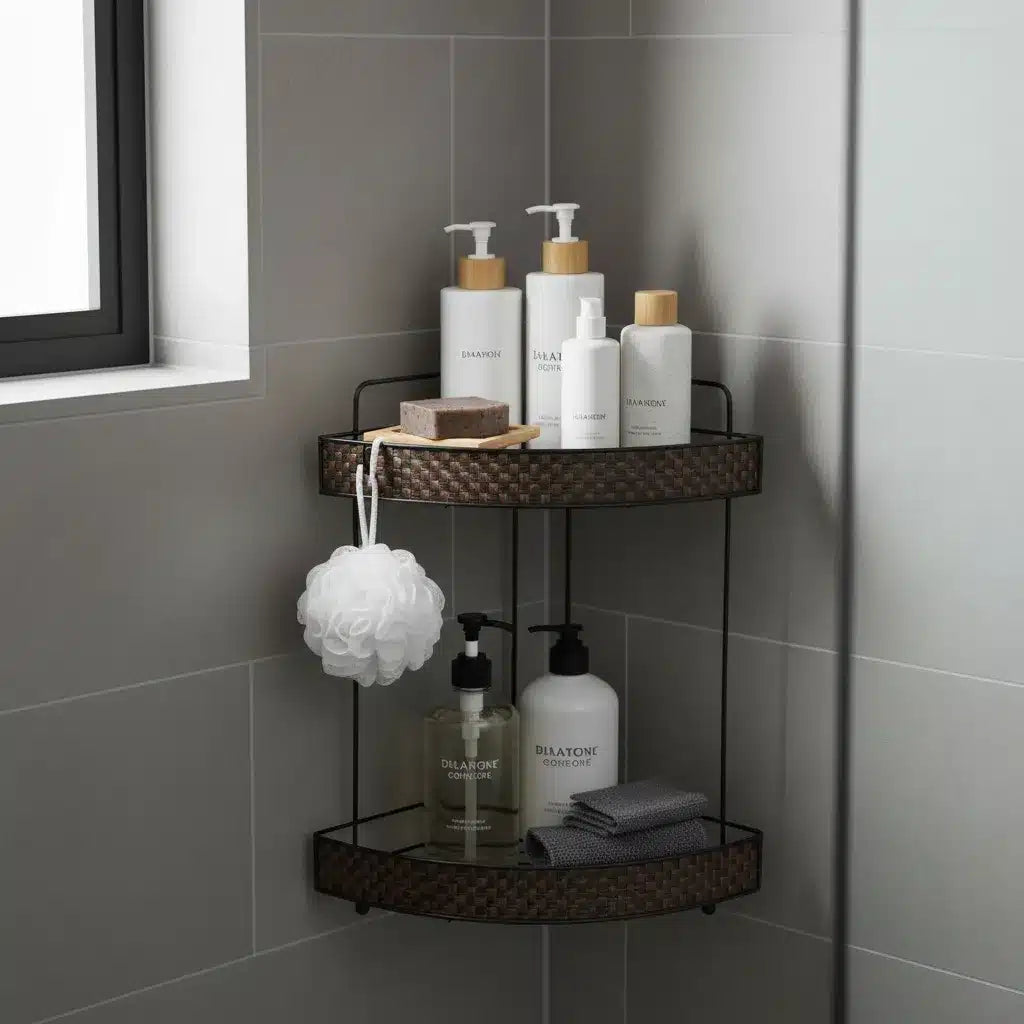 PORTA SHAMPOO COBREADO CHICO 2 ESTANTES