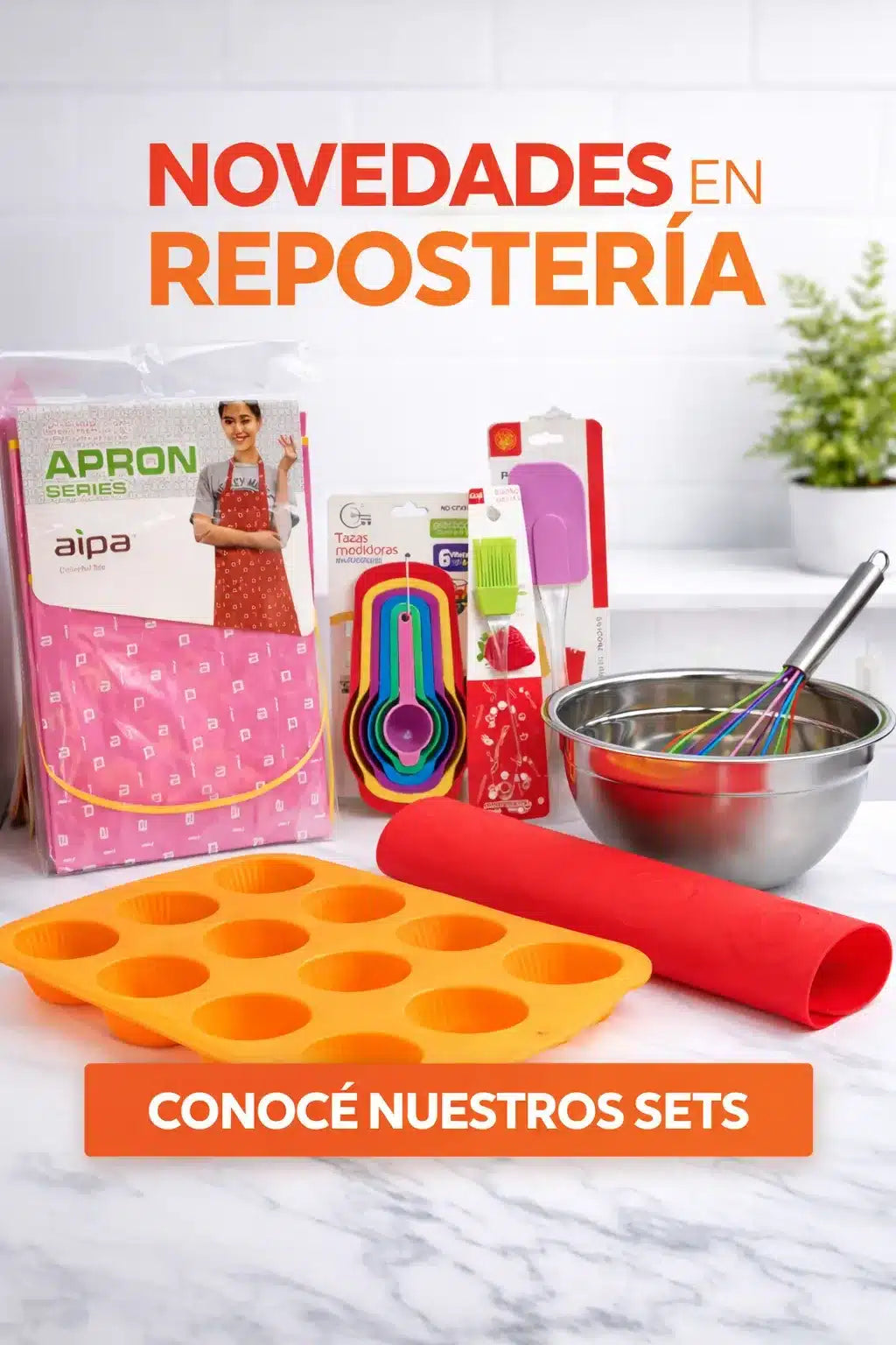 Set de  Repostería 8 piezas Completo – Moldes, Espátula, Batidor y Accesorios de Cocina