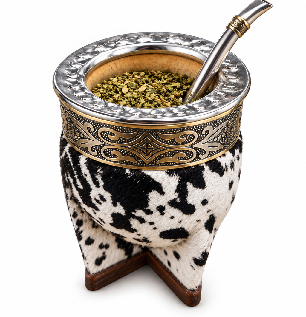 Mate Imperial Calabaza con Cuero y Alpaca