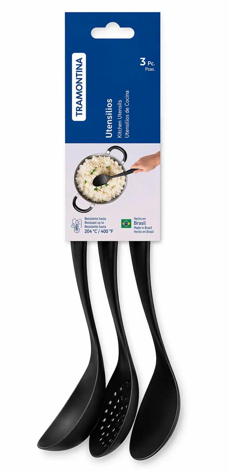 UTENSILLOS 3 PIEZAS NEGRO ABILITY TRAMONTINA