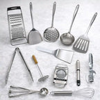 SET DE UTENSILIOS DE COCINA DE ACERO INOX- KIT HOGAR 13 PIEZAS