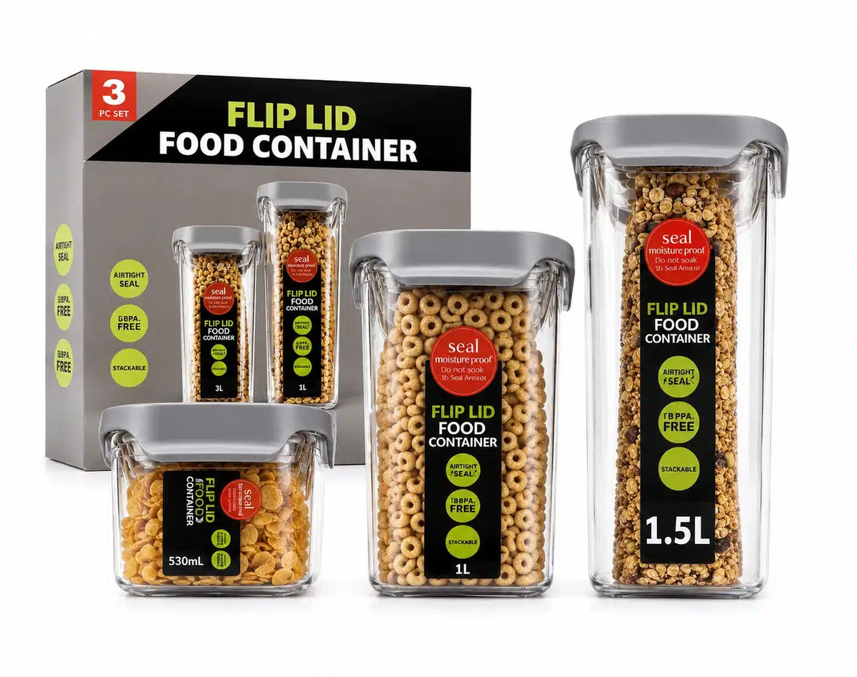 SET DE FRASCOS X 3 ACRILíCO TAPA PRESIÓN