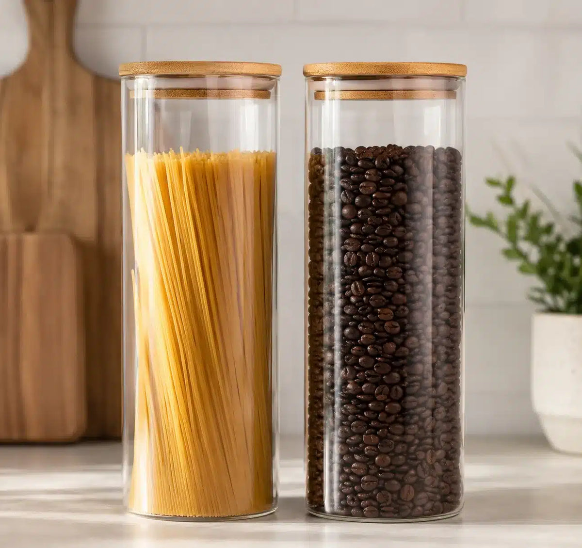 Frasco De Vidrio Tapa Bamboo 1.4 L Home