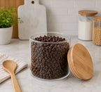 FRASCO DE VIDRIO TAPA BAMBOO 800 ML