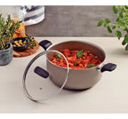 CACEROLA CON ASAS 24 CM MILAZZO TAPA DE VIDRIO