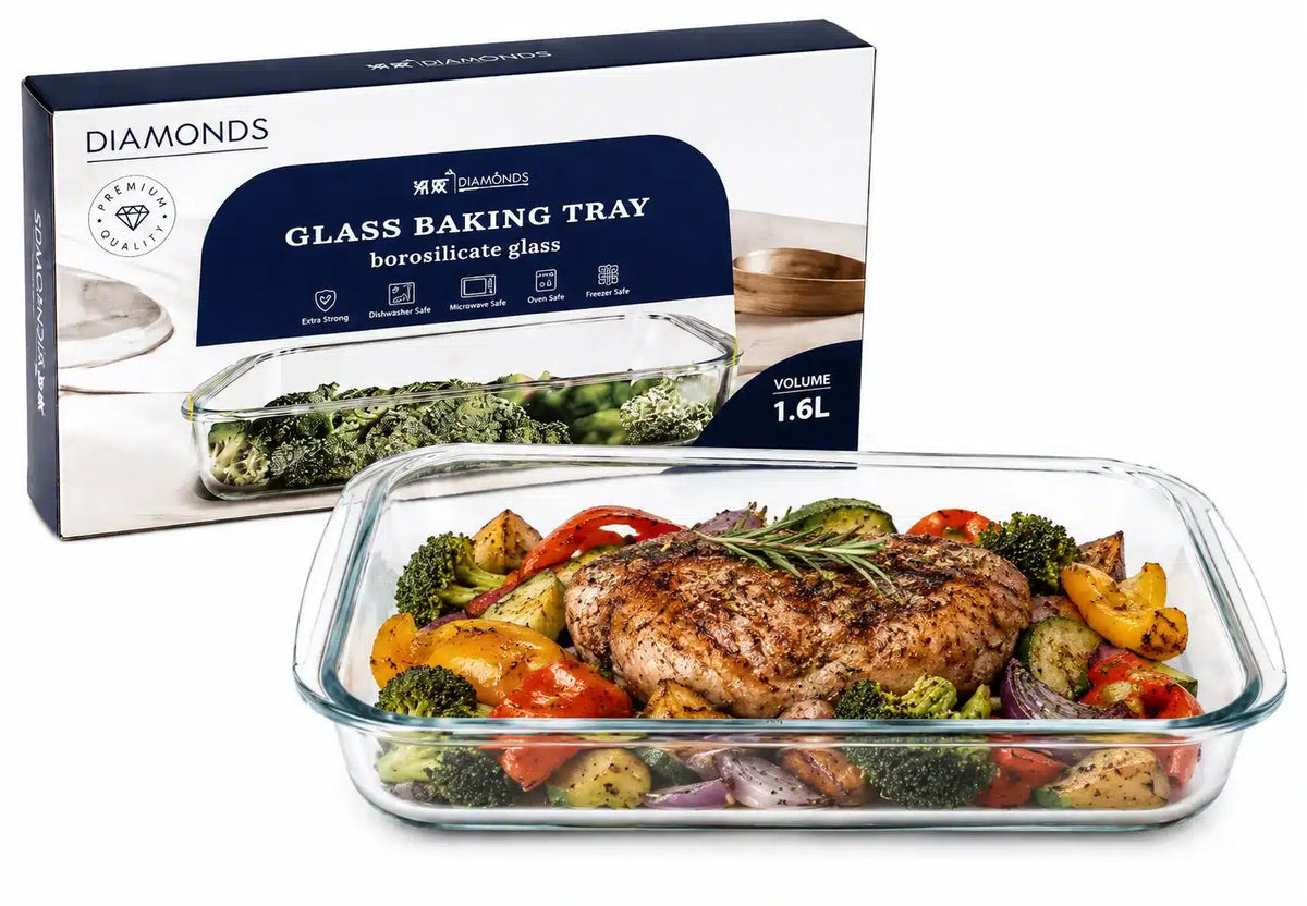 ASADERA RECTANGULAR 1.6L VIDRIO BOROSILICATO