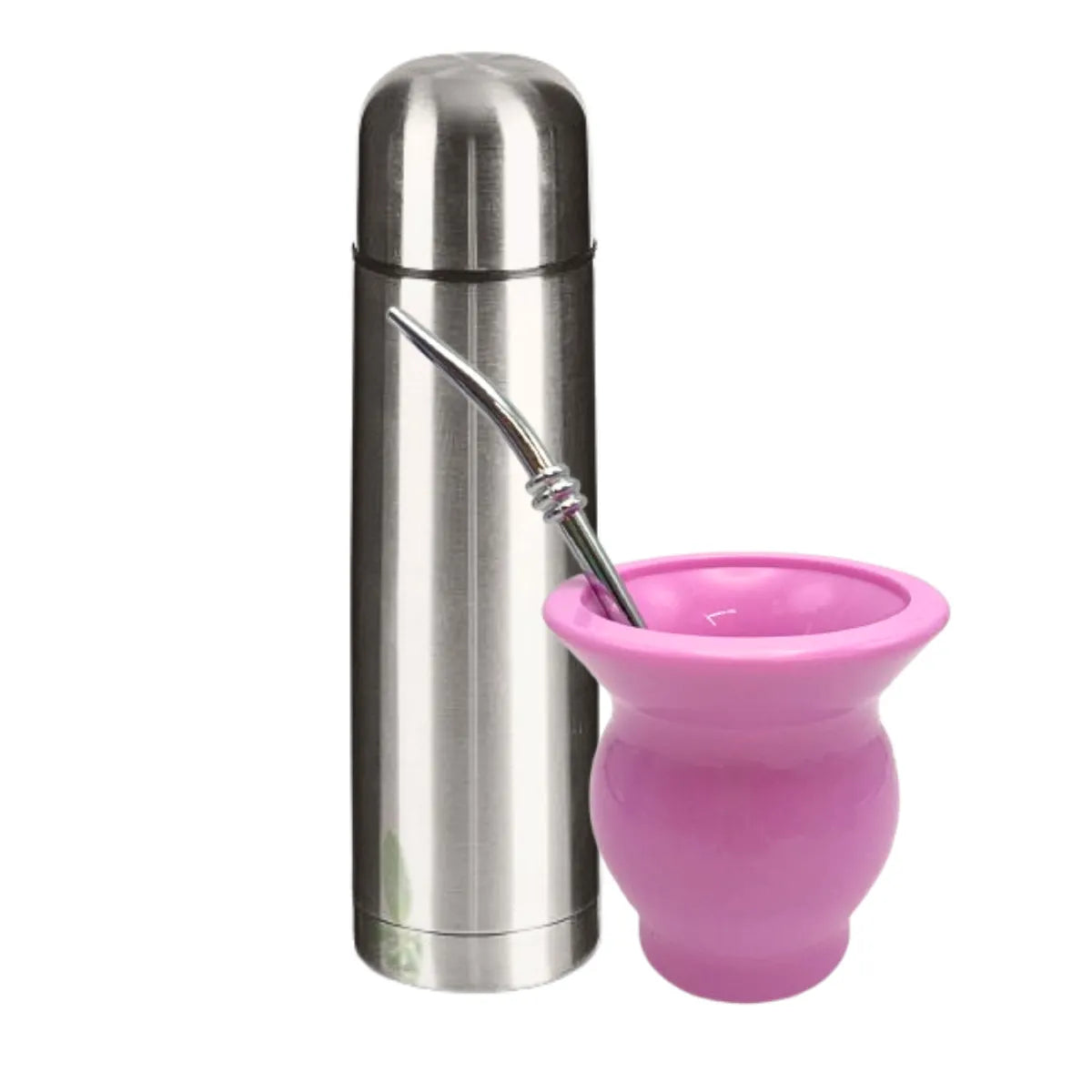 SET INFANTIL TERMO BALA CHICO + MATE PLÁSTICO RESISTENTE PARA NIÑOS