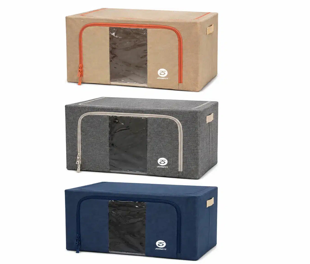 Caja Organizadora de Tela Plegable 50x40x33 cm con Ventana Transparente – Multiuso para Ropa y Hogar