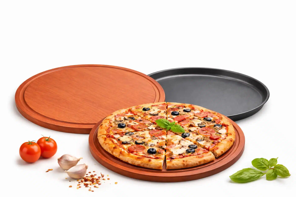 Set de Pizza en Casa Tabla Pizzera + Asadera Antiadherente 30 CM