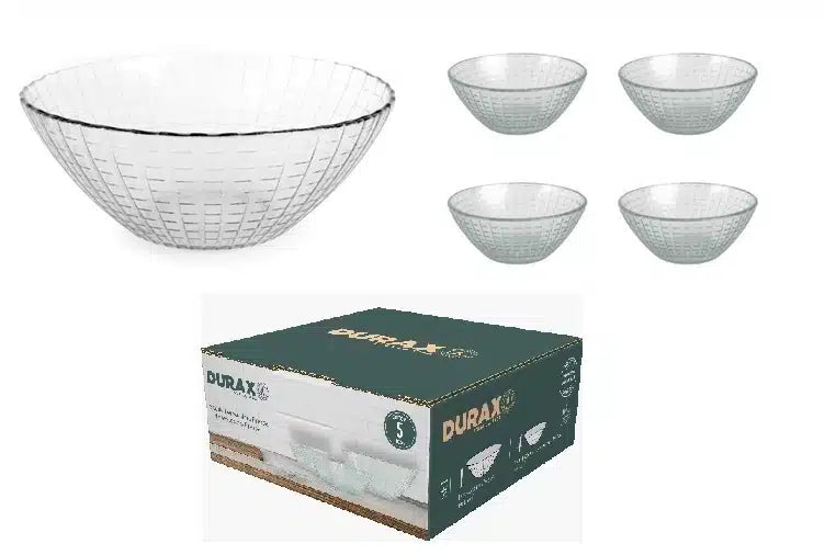 JUEGO DE COMPOTERAS DE VIDRIO DURAX FIRENZE -SET 5 PIEZAS