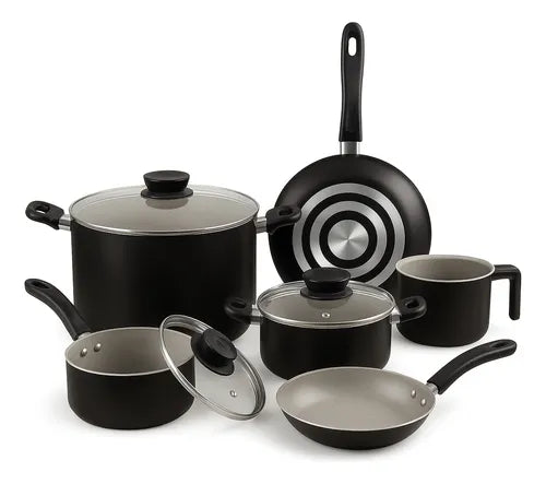JUEGO DE BATERÍA LINZ DE 9 PCS NEGRO