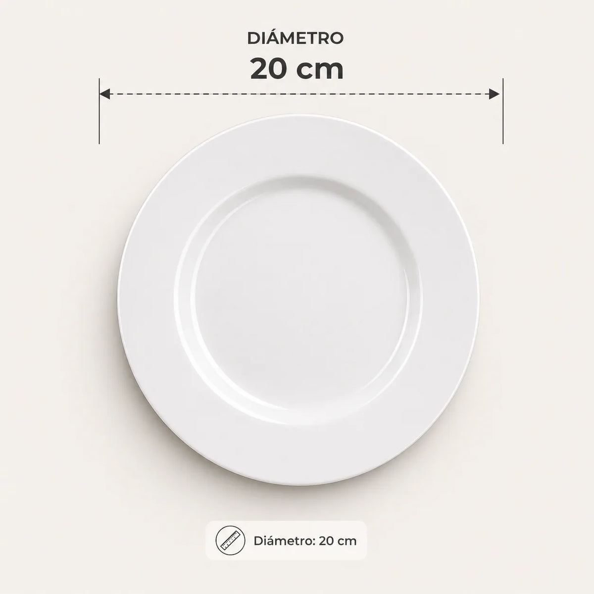 PLATO POSTRE LOZA BLANCA 20,5 CM  (5227)