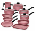 Batería De Cocina 10 Piezas Linz Rosa Tramontina