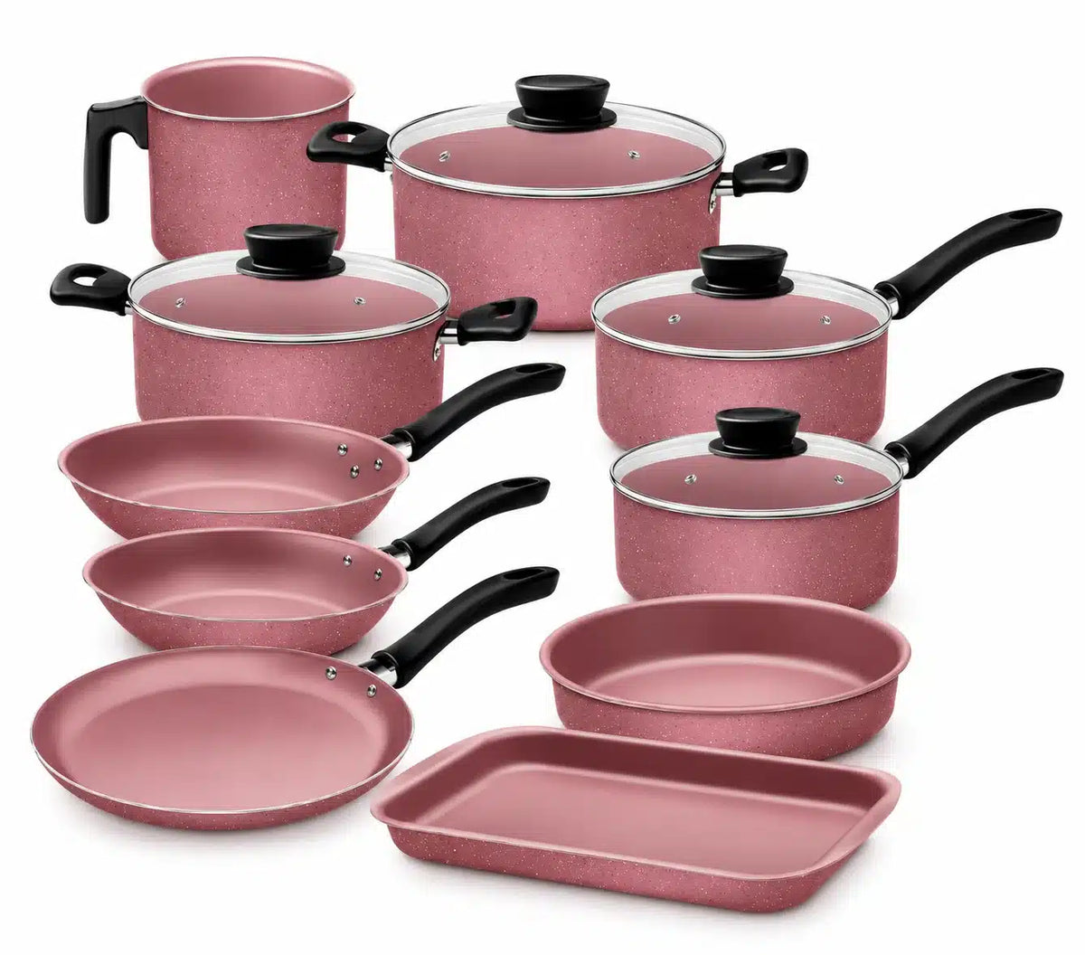 Batería De Cocina 10 Piezas Linz Rosa Tramontina