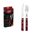 JUEGO DE ASADO 12 PIEZAS POLYWOOD ROJO