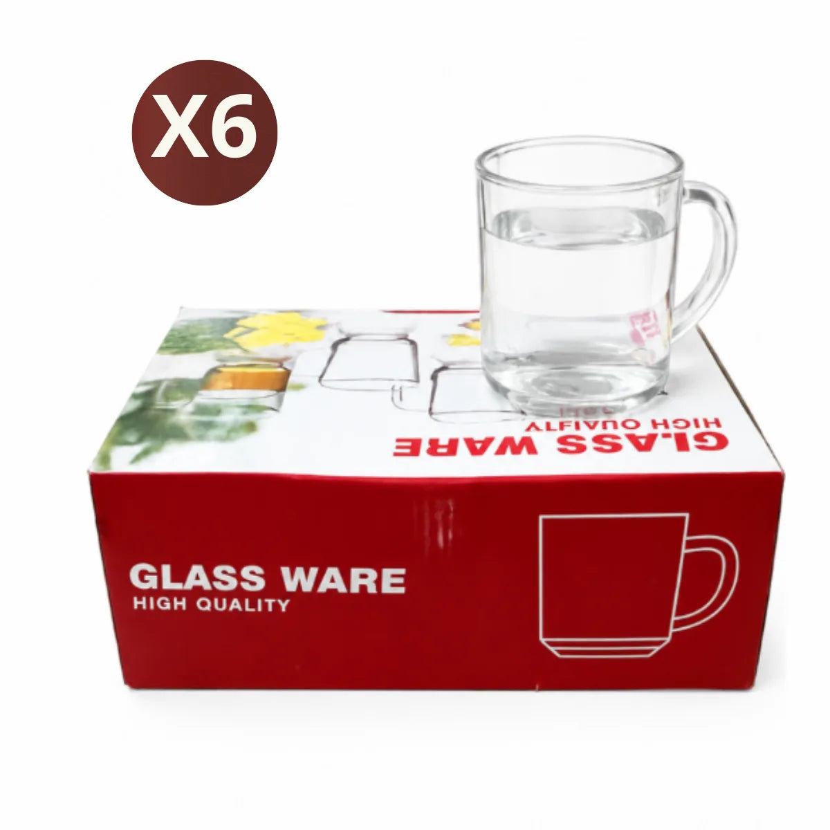 TAZA DE TÉ VIDRIO X 6 CAJA DE REGALO