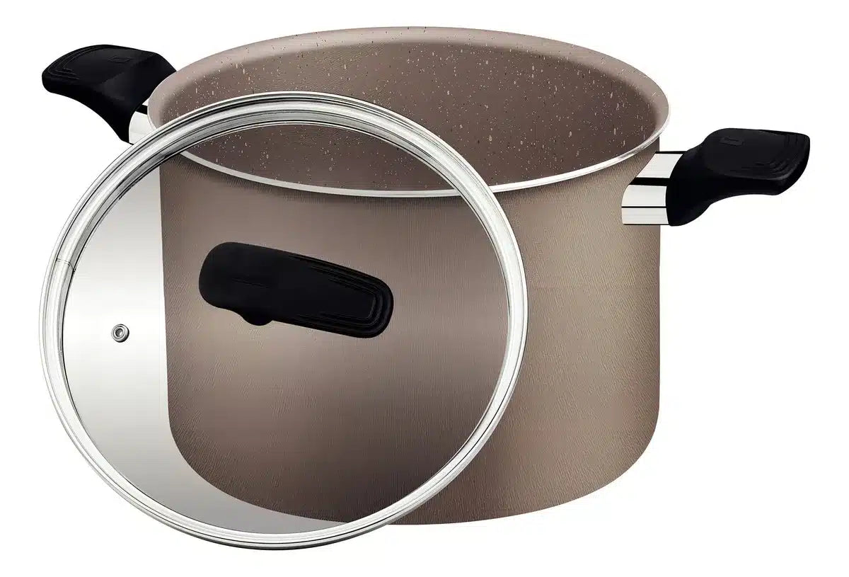 OLLA ALTA 26 CM MILAZZO TAPA DE VIDRIO