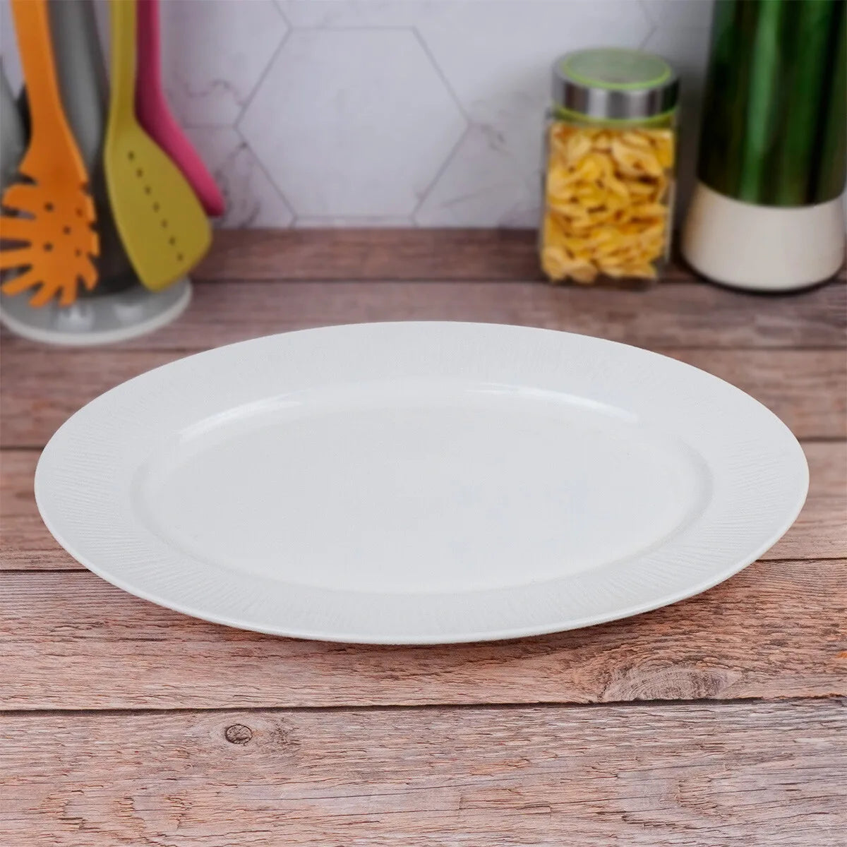 FUENTE DE LOZA BLANCA OVAL 23 cm