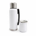 SET DE TERMO 1L + MATE ACERO INOX  BLANCO
