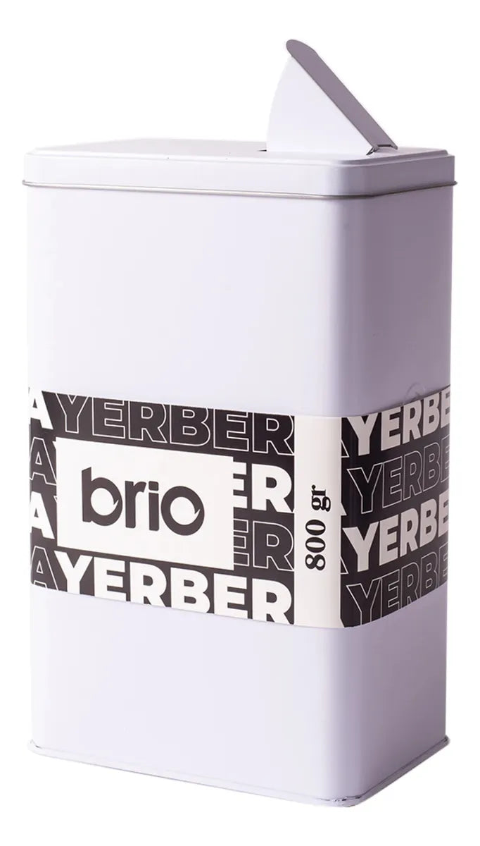 Yerbera Brio Hermética  – Lata Metálica con Pico Dosificador | Conserva Aroma y Frescura