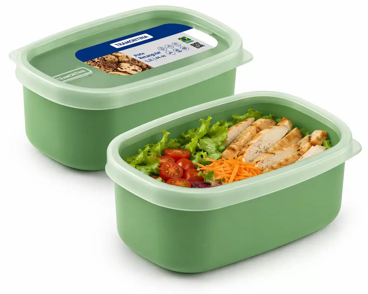 Tupper Rectangular Tramontina Verde 650 Ml 17.9 X 9.9 X 6.72 Cm