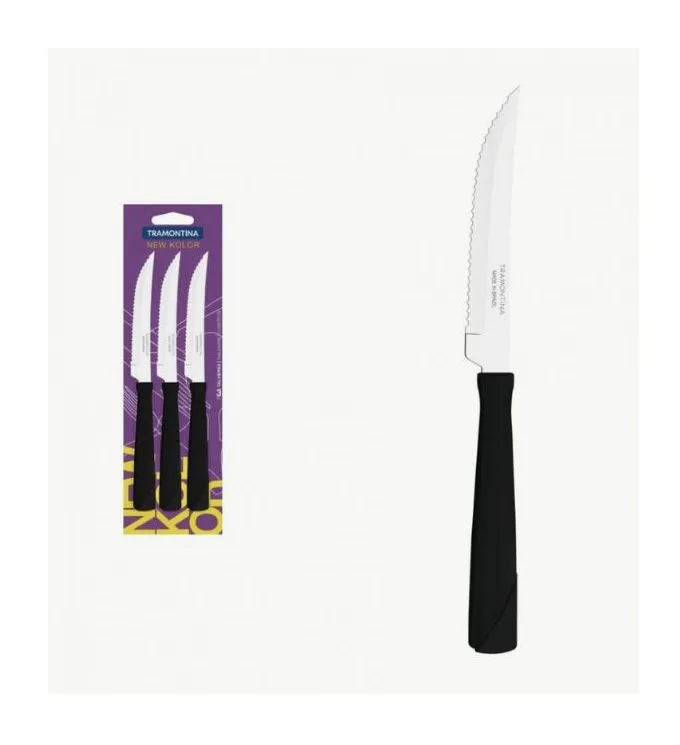 NEW KOLOR X 3 CUCHILLO NEGRO TRAMONTINA