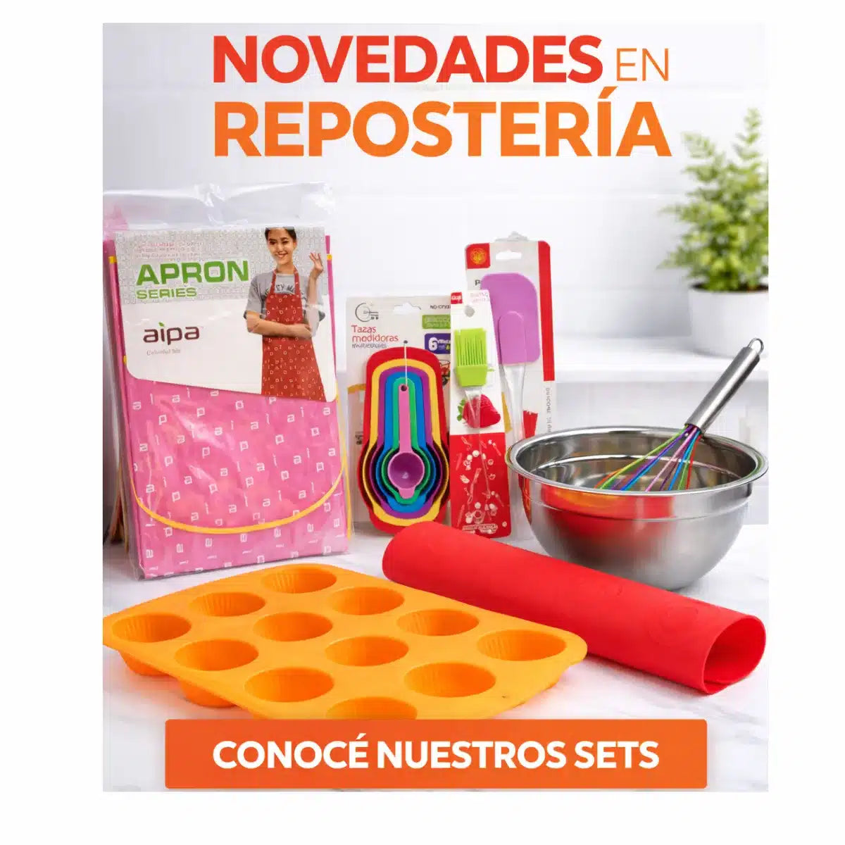 Set de  Repostería 8 piezas Completo – Moldes, Espátula, Batidor y Accesorios de Cocina