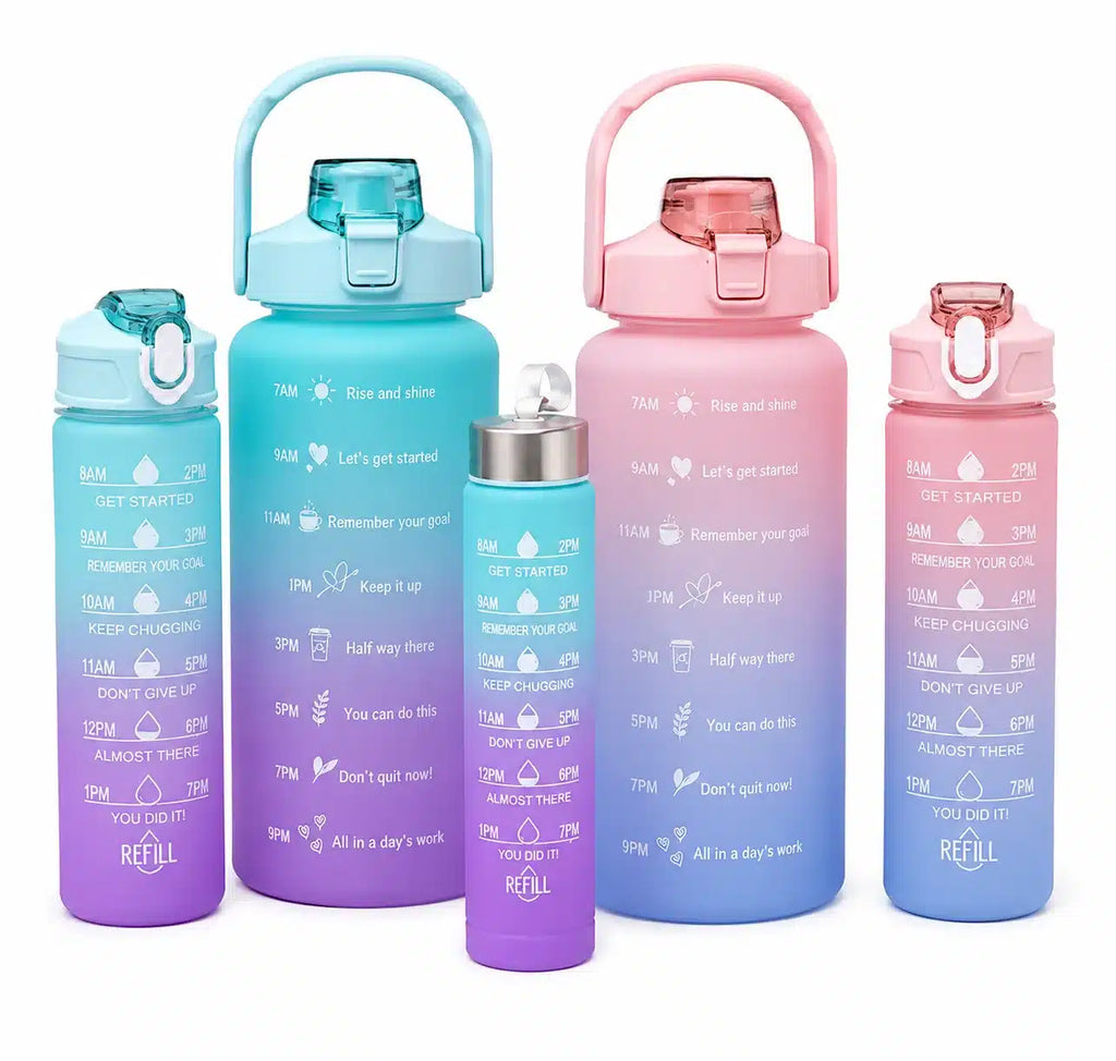 Set X 3 Botellas Motivacionales Multicolor