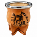 Mate de Calabaza Pirograbado en Cuero