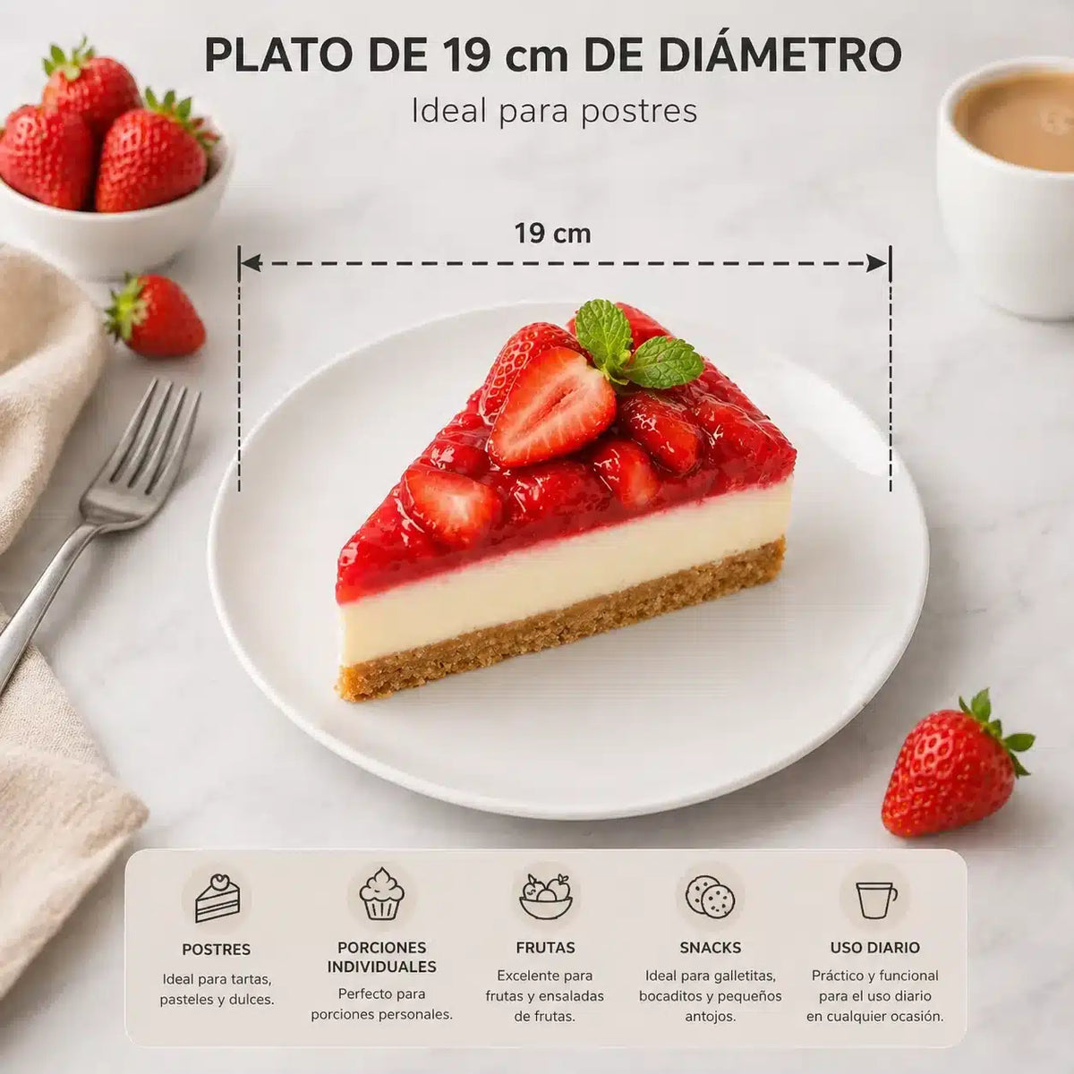 PLATO POSTRE 19 CM OPALINE BLANCO NADIR