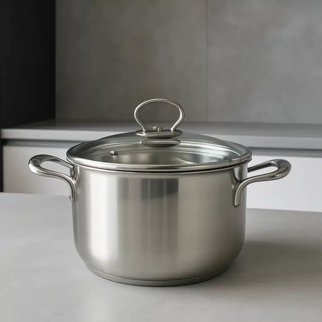 JUEGO DE CACEROLAS X 5 ACERO INOX TAPAS DE VIDRÍO