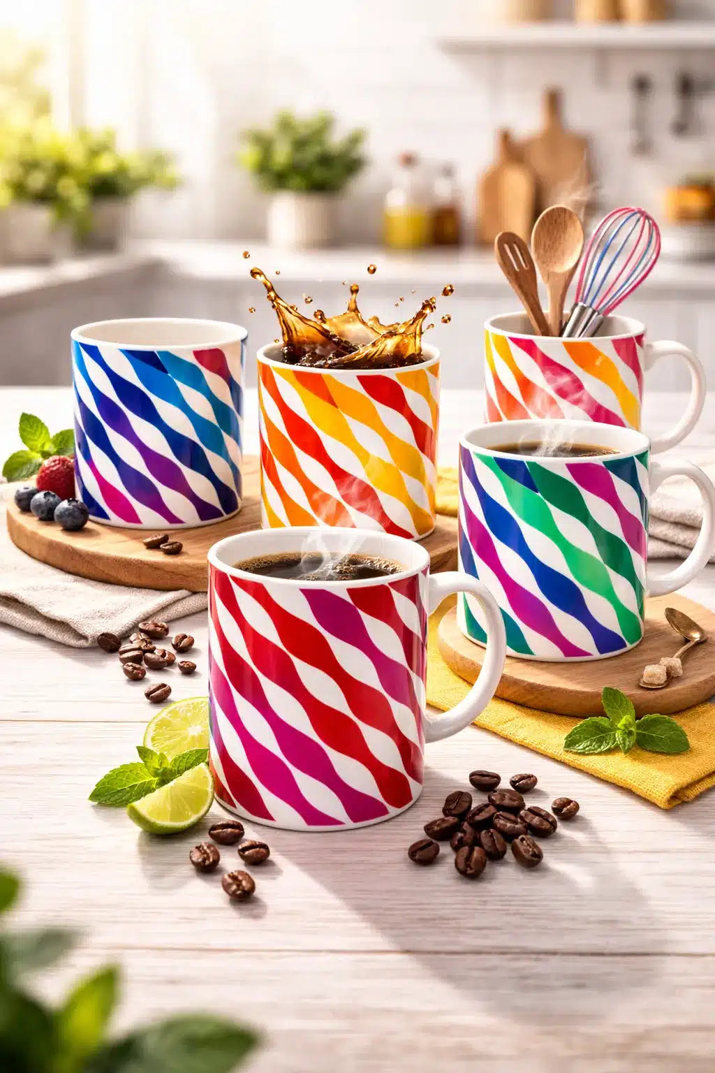 TAZA MUG BAJA ROMBOS DIAGONALES 905 X 8.5 CM