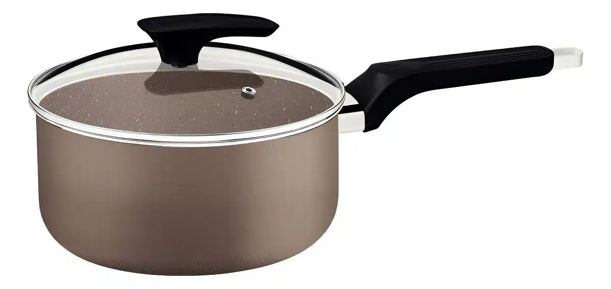 CACEROLA CON MANGO 16 CM LÍNEA MILAZZO TAPA DE VIDRIO
