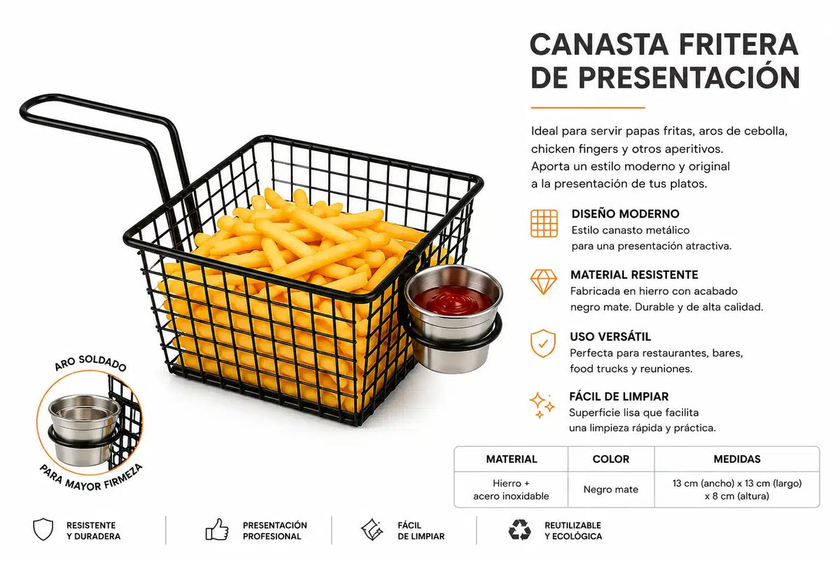 CANASTO PAPAS FRITAS C/ POSA SALSERO