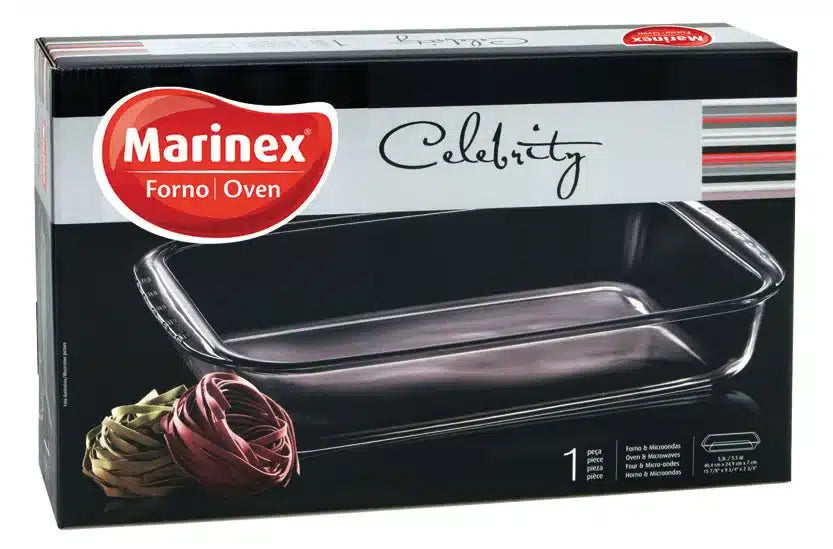 ASADERA DE VIDRIO 5.3 LT RECTANGULAR PROFUNDA MARINEX