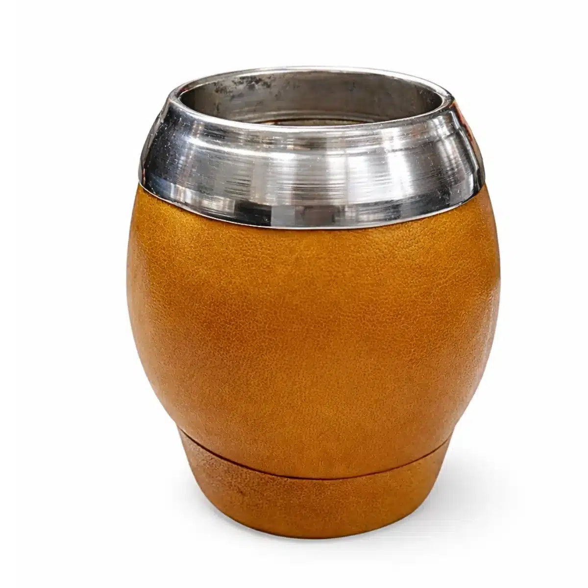 MATE CALABAZA FORRADO CON CUERO BASE REDONDA