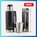 SET MATERO COMPLETO AURORA TERMO TAPA MATE+BOMBILLA +CEPILLO 