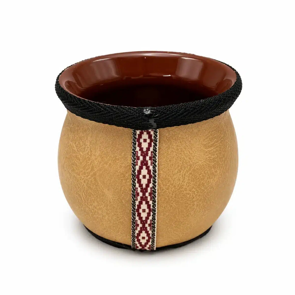 MATE CERÁMICA CON CUERO