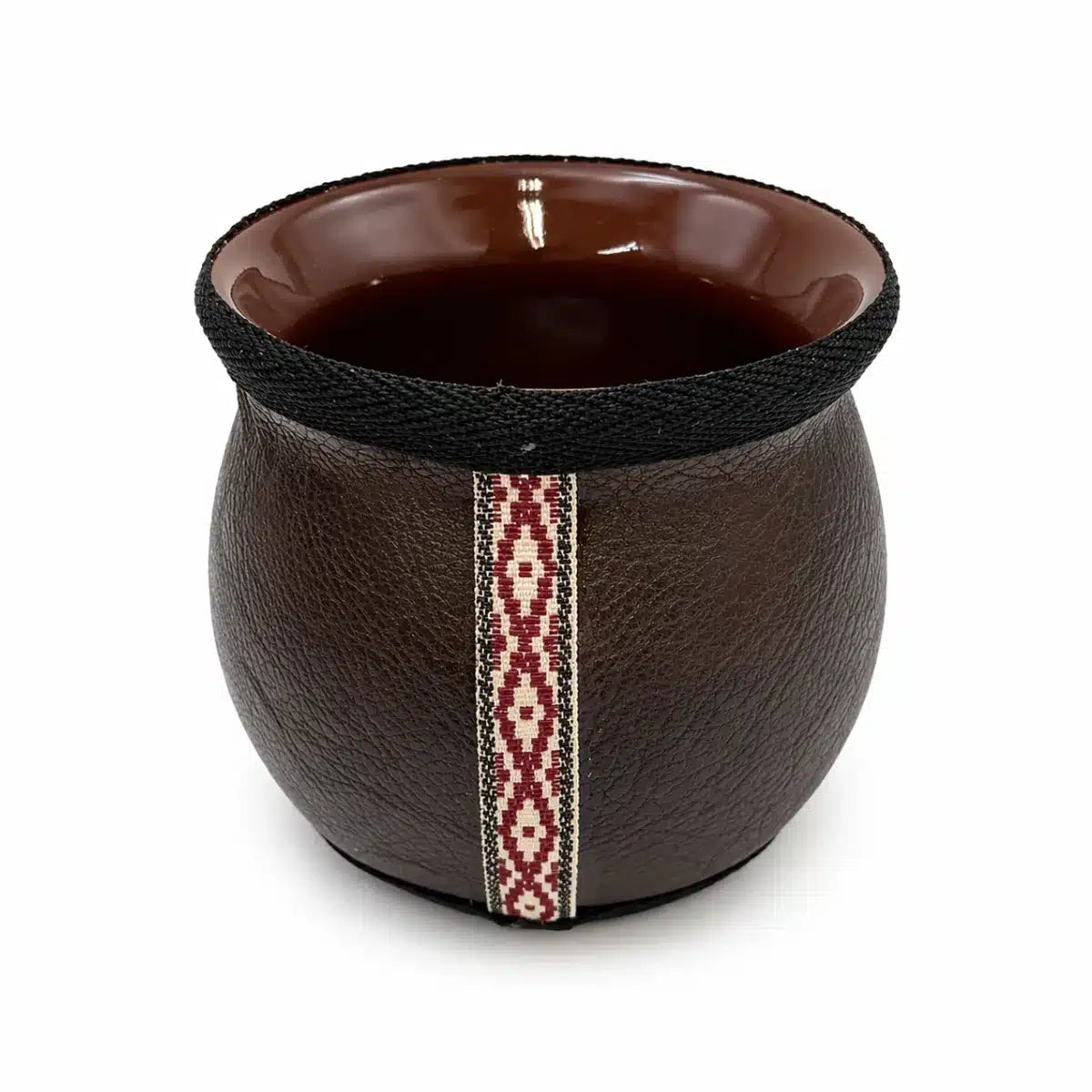 MATE CERÁMICA CON CUERO