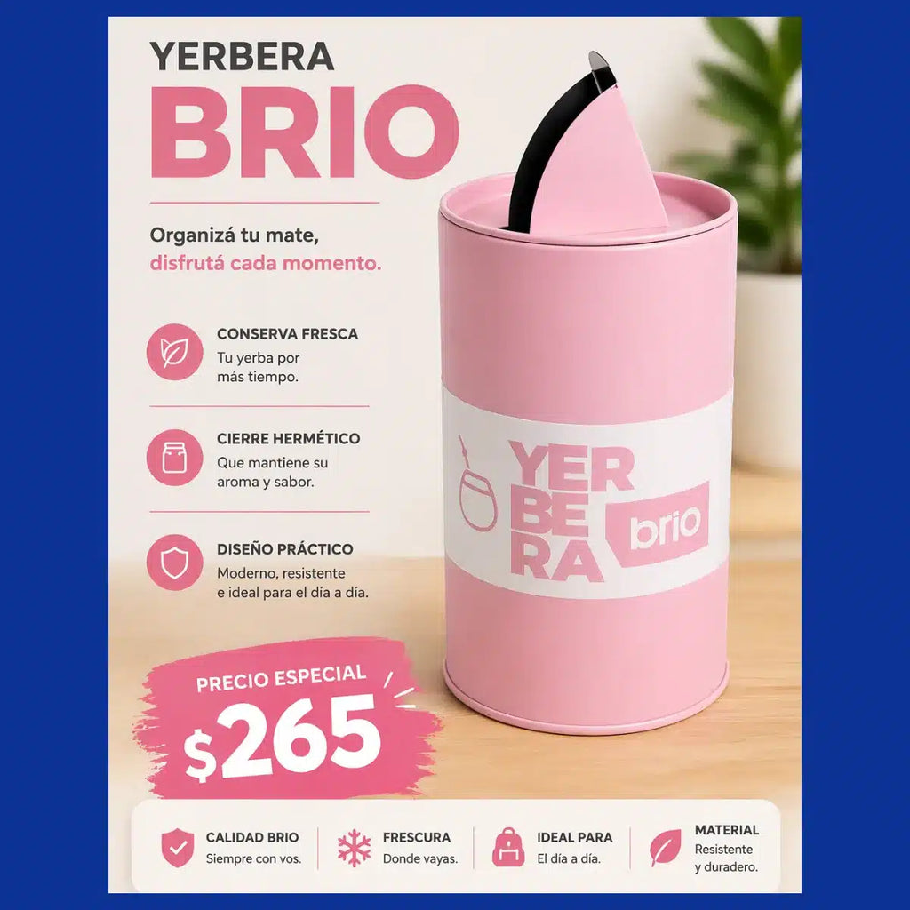 Yerbera Brio con Cierre Hermético –  Moderna y Práctica