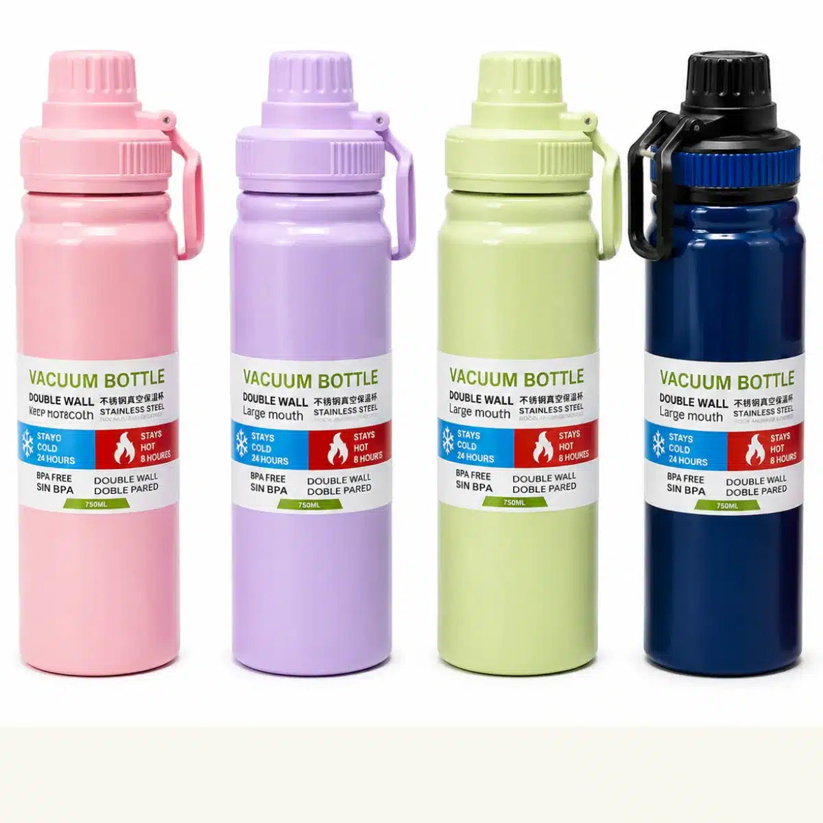 BOTELLA DEP COLOR 800 ML CIERRE ROSCA ACERO