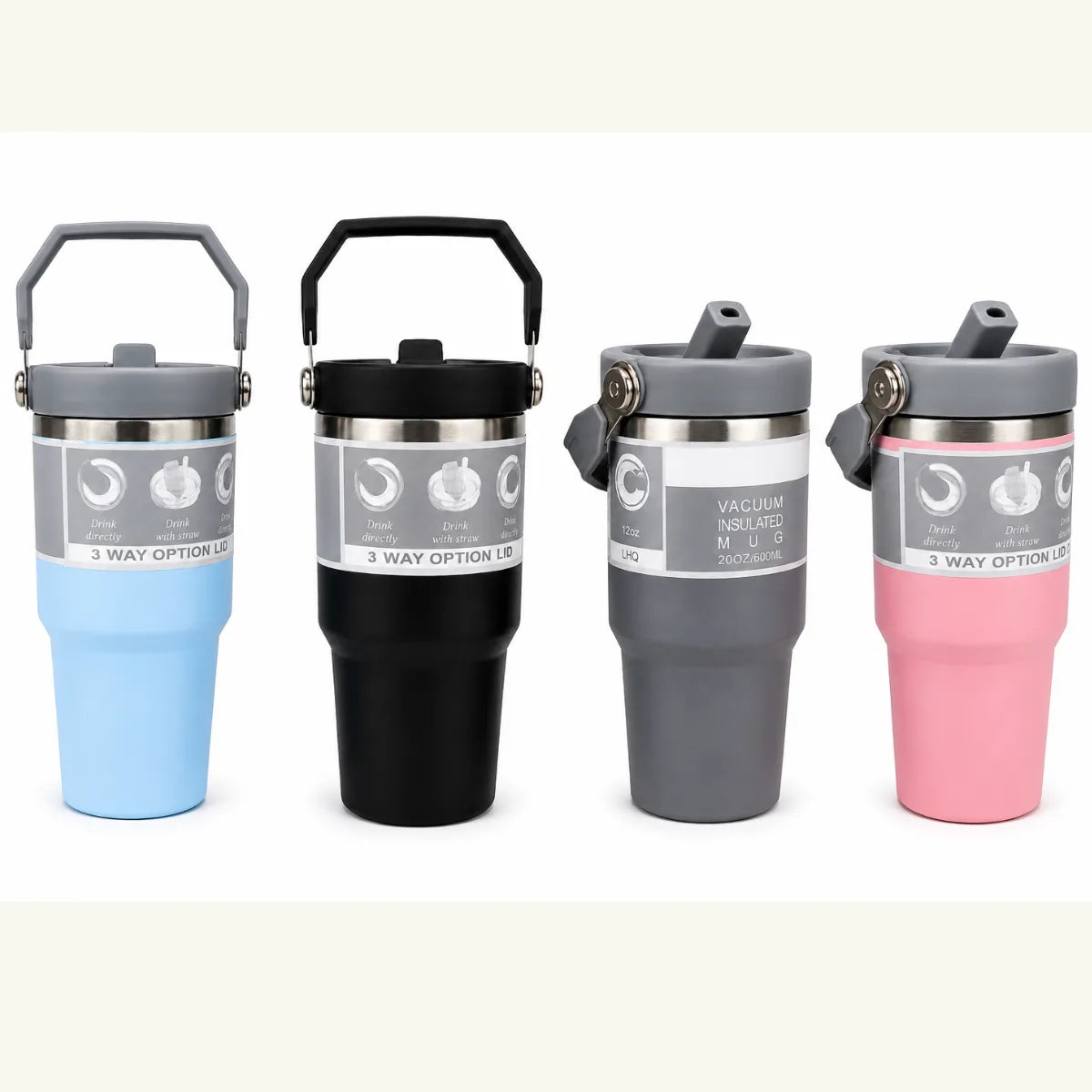VASO TÉRMICO 600 ML CON SORBETE Y MANIJA