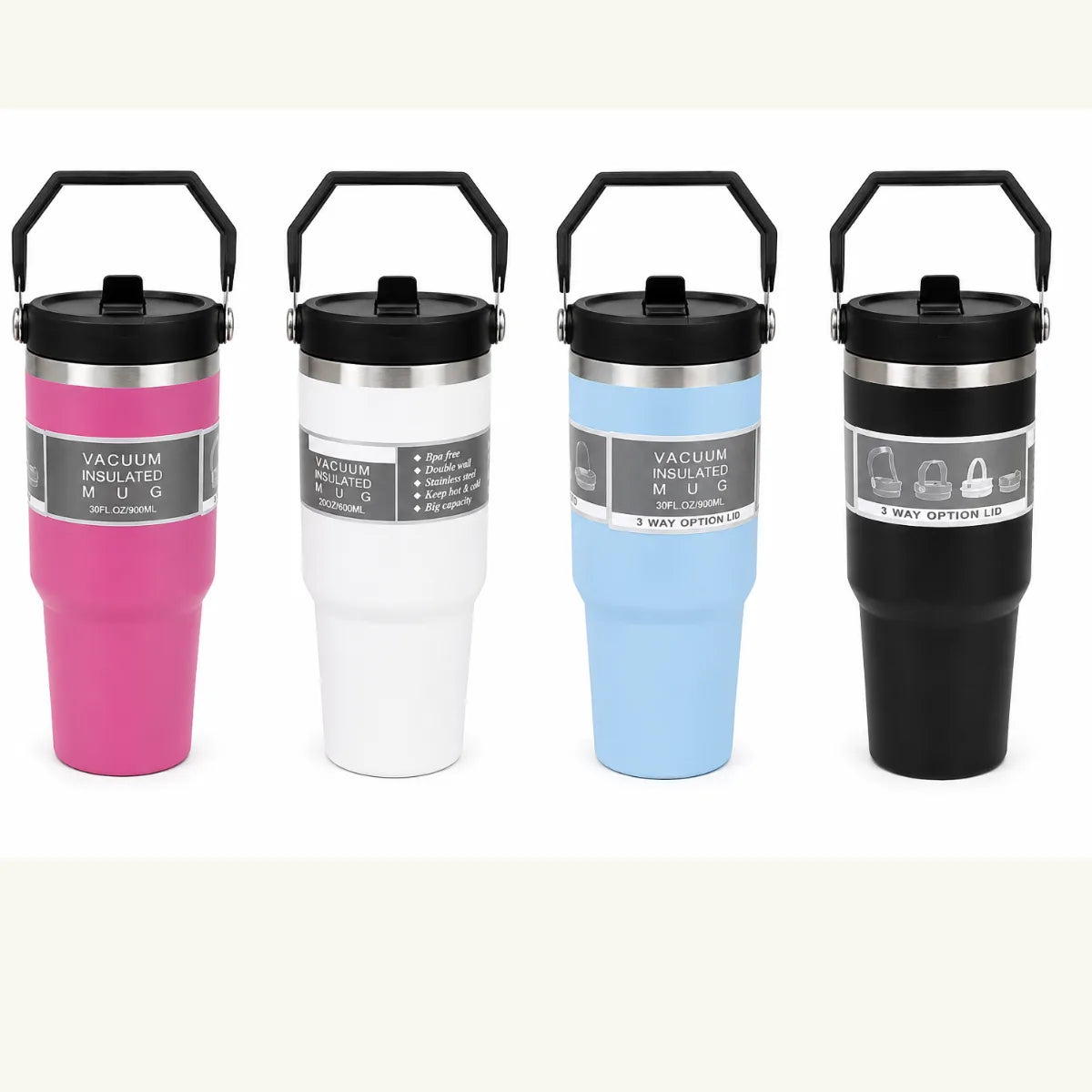 VASO TÉRMICO 900ML CON SORBETE Y MANIJA