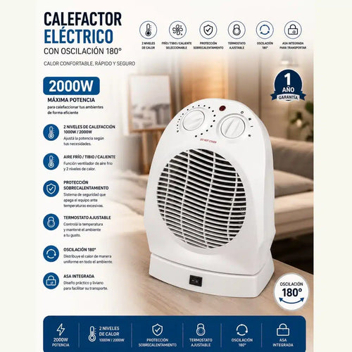 Calefactor de Piso con Movimiento 180°