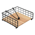 SERVILLETERO HOME MADERA Y METAL NEGRO